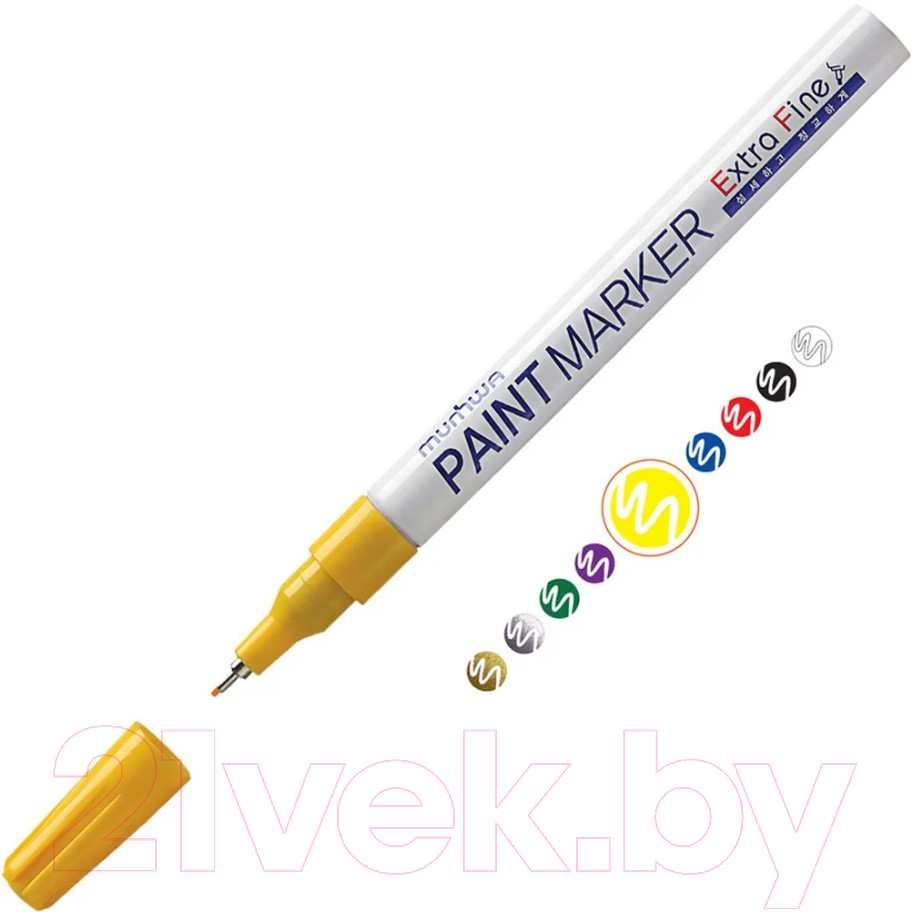 Маркер перманентный MunHwa Extra Fine Paint Marker / EFPM-08 (желтый) — фото 2
