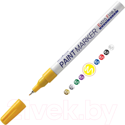 Маркер перманентный MunHwa Extra Fine Paint Marker / EFPM-08 (желтый)