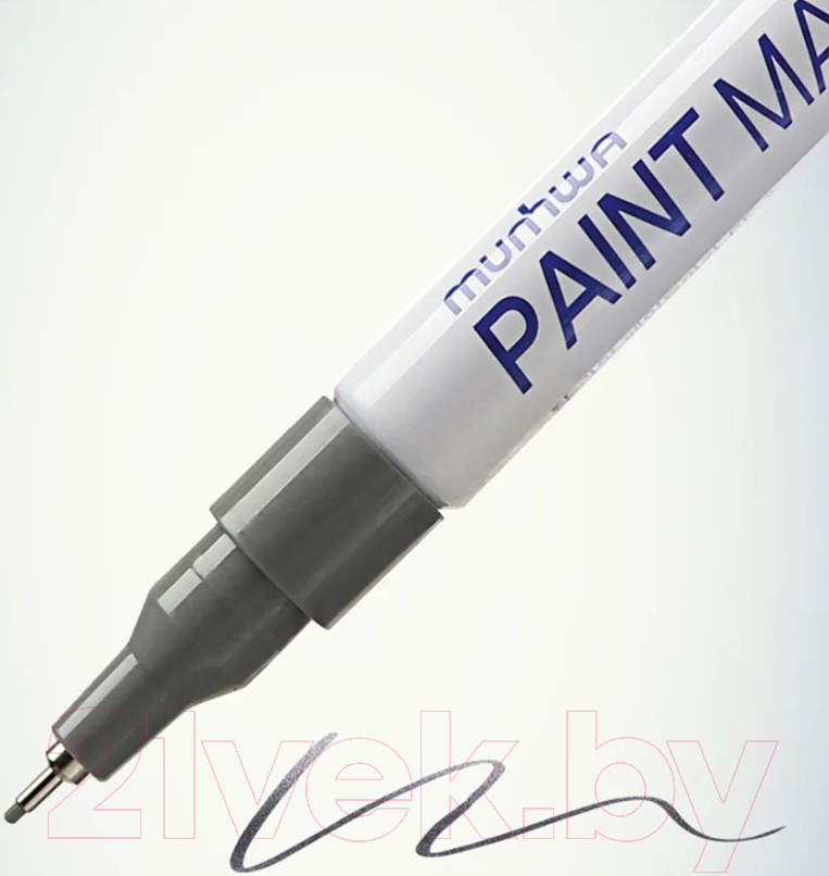 Маркер перманентный MunHwa Extra Fine Paint Marker / EFPM-06 (серебристый) — фото 3