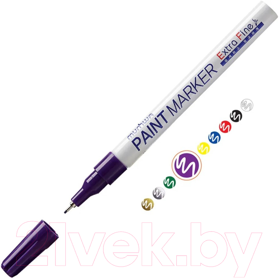 Маркер перманентный MunHwa Extra Fine Paint Marker / EFPM-09 (фиолетовый) — фото 2