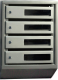 Миниатюра изображения товара Почтовый ящик Klesto Вертикальный 4 секции (с окошком, с задней стенкой)