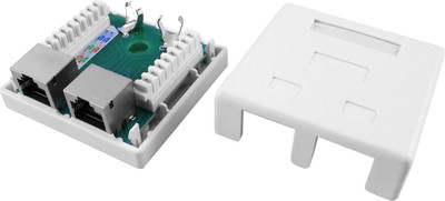 

Розетка, Dual IDC SB1-2-8P8C-C5e-SH-WH RJ45 (8P8C) / 430233