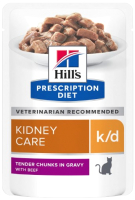 Влажный корм для кошек Hill's Prescription Diet Kidney Care k/d Beef / 605666 (85г) - 