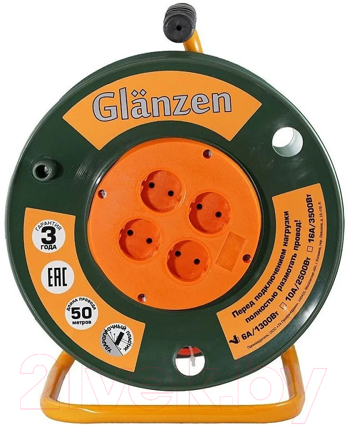 Удлинитель на катушке Glanzen EB-50-001