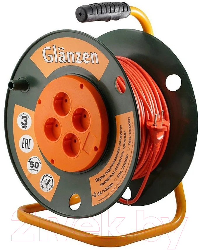 Удлинитель на катушке Glanzen EB-50-001