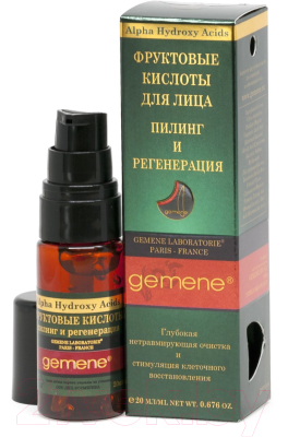 Гель для лица Gemene Фруктовые кислоты для пилинга и регенерации помпа (20мл)