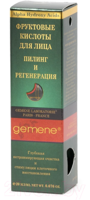 Гель для лица Gemene Фруктовые кислоты для пилинга и регенерации помпа (20мл)