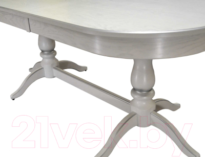 Обеденный стол Мебелик Тарун 5 (белый/серебристый)