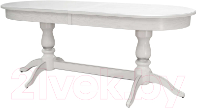 Обеденный стол Мебелик Тарун 5 (белый/серебристый)