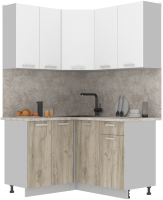 Готовая кухня Интерлиния Мила Лайт 1.2x1.4 (белый платинум/дуб серый/малага) - 