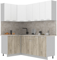 Готовая кухня Интерлиния Мила Лайт 1.2x2.0 (белый платинум/дуб серый/малага) - 