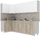 Готовая кухня Интерлиния Мила Лайт 1.2x2.7 (белый платинум/дуб серый/малага) - 