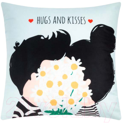 Подушка декоративная Этель Hugs and Kisses / 9101183 (40x40, велюр)