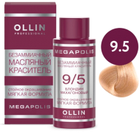 Масло для окрашивания волос Ollin Professional Megapolis Безаммиачное 9/5  (50мл, блондин махагоновый) - 