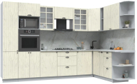 Кухонный гарнитур Интерлиния Берес 1.88x3.2 ВТ правая (дуб снежный/серый каспий) - 