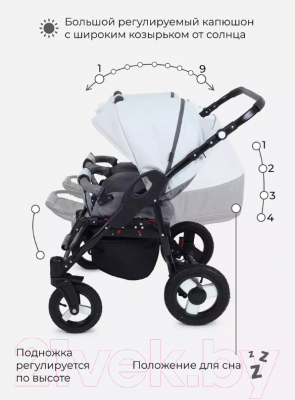 Детская универсальная коляска Rant Dream Duo 2 в 1 (01, графит/серый)