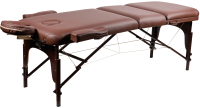 Массажный стол Atlas Sport Складной 3-с 70см XXL PRO с валиком с Memory Foam (деревянный/ коричневый) - 