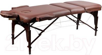 Массажный стол Atlas Sport Складной 3-с 70см XXL PRO с валиком с Memory Foam (деревянный/ коричневый)