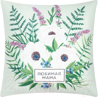 Изображение товара Подушка декоративная Этель Любимая мама / 9101182 (40x40, велюр)