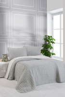 Набор текстиля для спальни Karven Muslin Kare 1.5 / Y836-kare-V4 (Gri/серый) - 