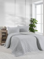 Набор текстиля для спальни Karven Muslin Baklava Евро / Y837-baklava-V4 (Gri/серый) - 