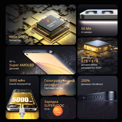 Изображение товара Смартфон Realme 10 8GB/256GB NFC / RMX3630 (белый)