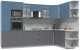 Готовая кухня Интерлиния Берес 1.88x3.2 ВТ правая (дуб лазурный/дуб серый/серый каспий) - 