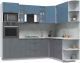 Кухонный гарнитур Интерлиния Берес 1.88x2.4 ВТ правая (дуб лазурный/дуб серый/серый каспий) - 