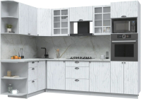 Готовая кухня Интерлиния Берес 1.68x2.8 ВТ левая (дуб полярный/серый каспий) - 