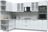 Кухонный гарнитур Интерлиния Берес 1.68x3.0 ВТ левая (дуб полярный/серый каспий) - 