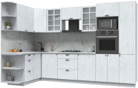 Готовая кухня Интерлиния Берес 1.68x3.2 ВТ левая (дуб полярный/серый каспий) - 
