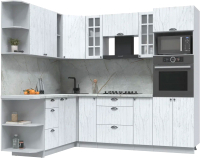 Кухонный гарнитур Интерлиния Берес 1.88x2.4 ВТ левая (дуб полярный/серый каспий) - 
