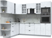 Кухонный гарнитур Интерлиния Берес 1.88x2.6 ВТ левая (дуб полярный/серый каспий) - 
