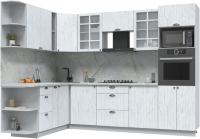 Готовая кухня Интерлиния Берес 1.88x2.8 ВТ левая (дуб полярный/серый каспий) - 