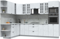 Кухонный гарнитур Интерлиния Берес 1.88x3.0 ВТ левая (дуб полярный/серый каспий) - 