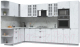 Готовая кухня Интерлиния Берес 1.88x3.4 ВТ левая (дуб полярный/серый каспий) - 