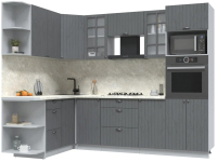Кухонный гарнитур Интерлиния Берес 1.68x2.6 ВТ левая (дуб серый/опал светлый) - 