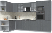 Кухонный гарнитур Интерлиния Берес 1.68x3.2 ВТ левая (дуб серый/опал светлый) - 
