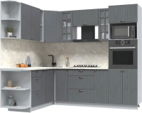 Кухонный гарнитур Интерлиния Берес 1.88x2.4 ВТ левая (дуб серый/опал светлый) - 