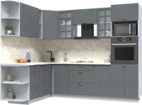 Кухонный гарнитур Интерлиния Берес 1.88x2.6 ВТ левая (дуб серый/опал светлый) - 