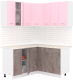 Готовая кухня Кортекс-мебель Корнелия Лира 1.5x1.5 (розовый/оникс/королевский опал) - 