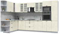 Кухонный гарнитур Интерлиния Берес 1.88x3.4 ВТ левая (дуб снежный/серый каспий) - 