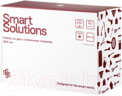 Набор стаканов для горячих напитков Smart Solutions KW-SS-CPST-GLS-400 (2шт)