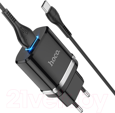 Зарядное устройство сетевое Hoco N1 + кабель Type-C / 30978 (черный)