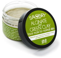 Маска для лица кремовая Savonry Для нормального типа кожи с альгинатом и зеленой глиной (100мл) - 