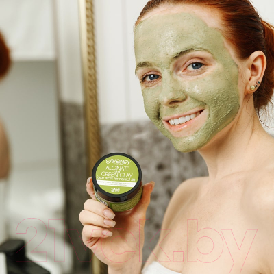 Маска для лица кремовая Savonry Для нормального типа кожи с альгинатом и зеленой глиной (100мл)