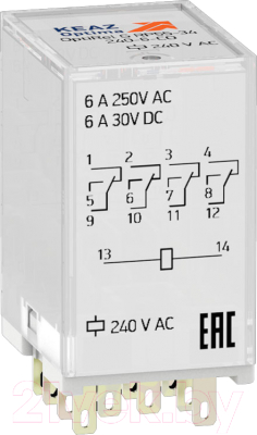 Реле промежуточное КЭАЗ OptiRel G RP55-34-24D-6-CO / 281125