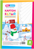 

Набор белого картона ArtSpace, Снеговик / Нкн8б_28640