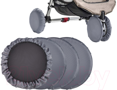 Комплект чехлов для колес коляски Roxy-Kids RWC-025-G (серый)