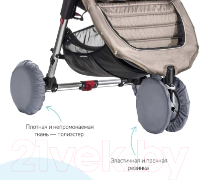 Комплект чехлов для колес коляски Roxy-Kids RWC-025-G (серый)